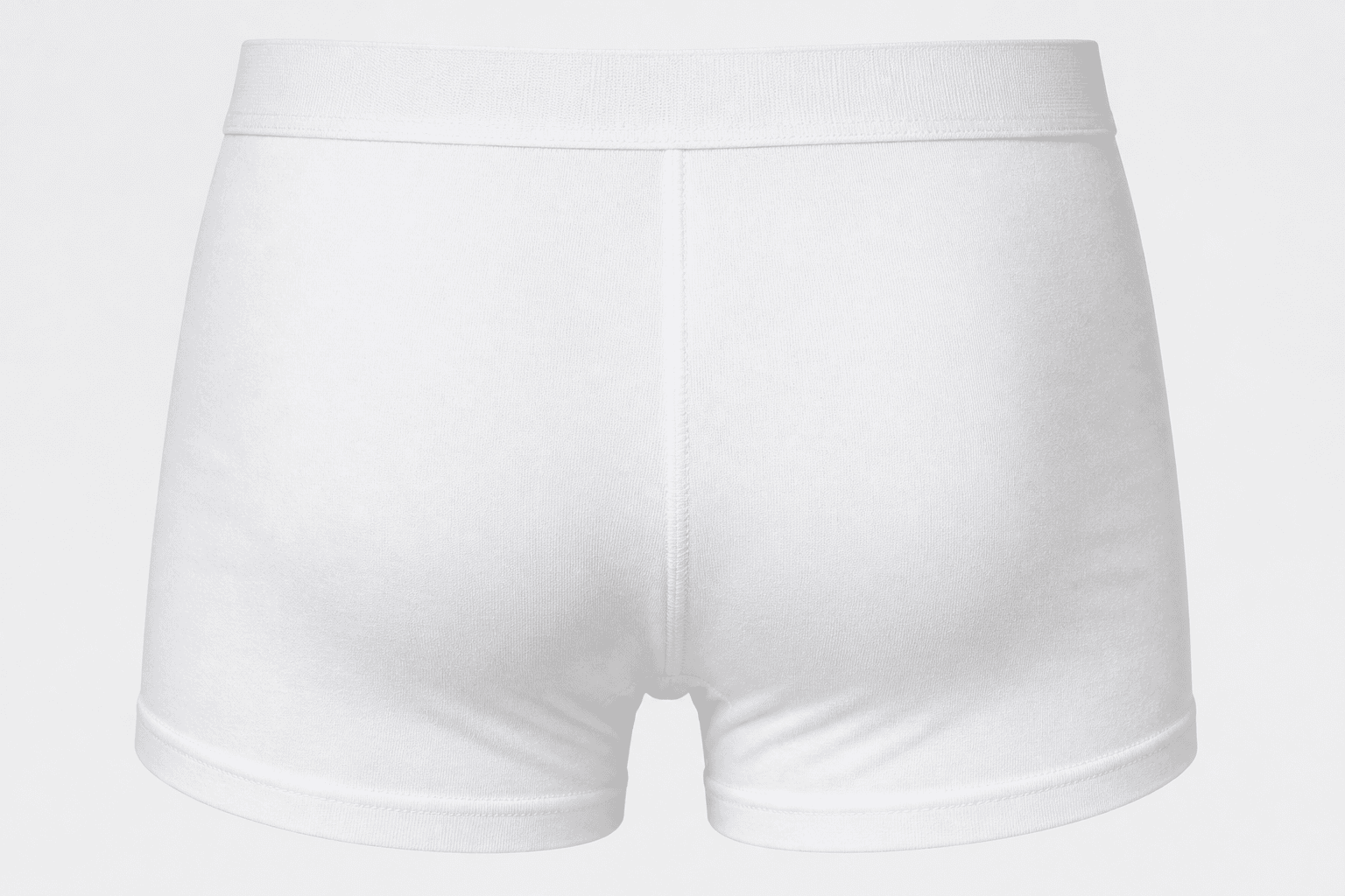 White boxer briefs, back view